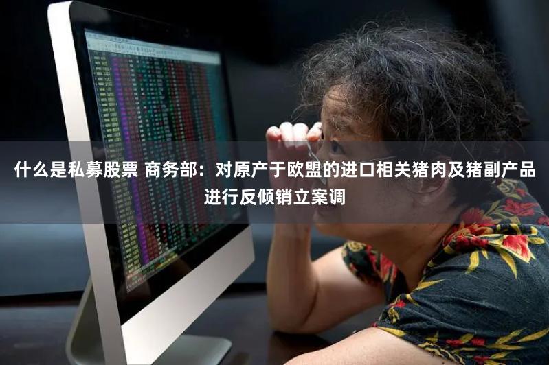 什么是私募股票 商务部：对原产于欧盟的进口相关猪肉及猪副产品进行反倾销立案调